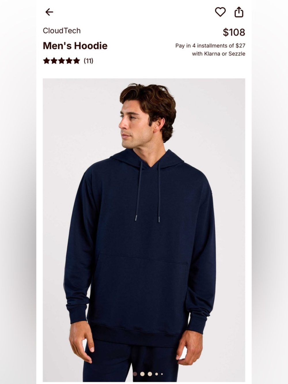 NUUDS cloud tech men’s hoodie - dark navy